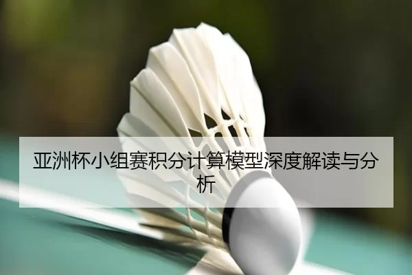 亚洲杯小组赛积分计算模型深度解读与分析